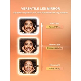 OWBIA Trousse de maquillage avec miroir LED, Noir , S, Trousse de maquillage LED