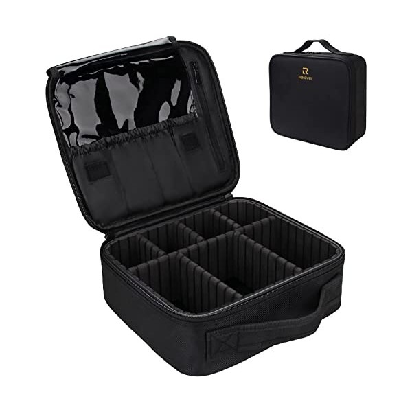 Relavel Sac de maquillage extra large - Sac de voyage - Sac de voyage professionnel - Sac de rangement pour ongles - Organise