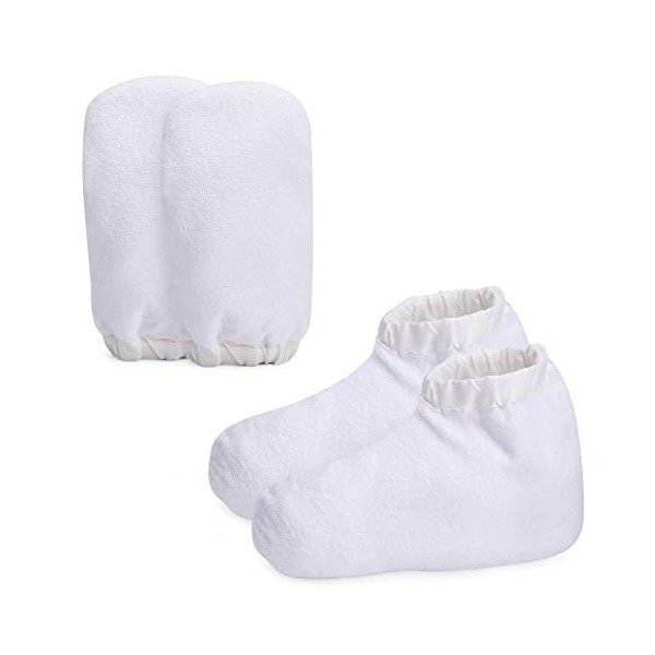 Noverlife Paraffine Bain RATINE Gants et bottillons, Soin des mains Pieds Spa Mitts Couverture, thermothérapie épais isolés s