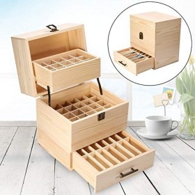 Organisateur de boîte de stockage dhuiles essentielles - Aromathérapie en bois de récipient de caisse dhuile essentielle de