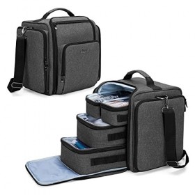 BAFASO Trousse de Maquillage avec 4 Pochettes Intérieures Amovibles, Trousse de Maquillage Voyage Multifonctionnelle, Sac à C