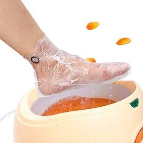 Noverlife 200PCS en plastique transparent à usage unique, bottillons bain de paraffine Liners pour Pédicure Hot Wax Spa Trait