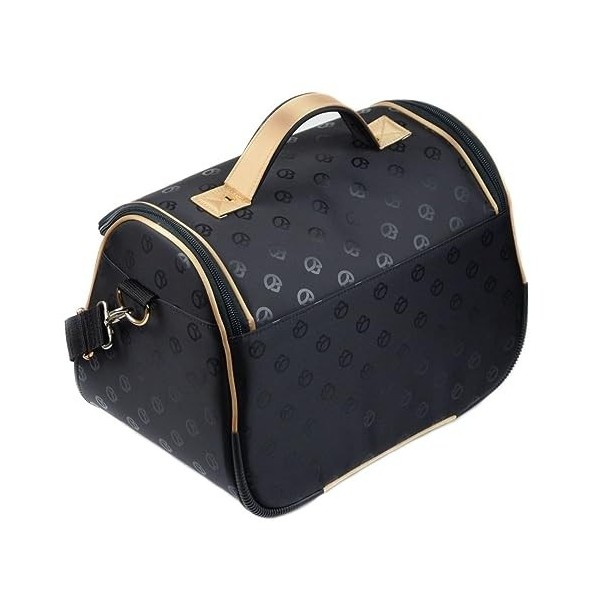 Grande trousse de maquillage pour femme - Taille XXL - Collection élégante Blossom, Noir1, B003, Trousse de maquillage