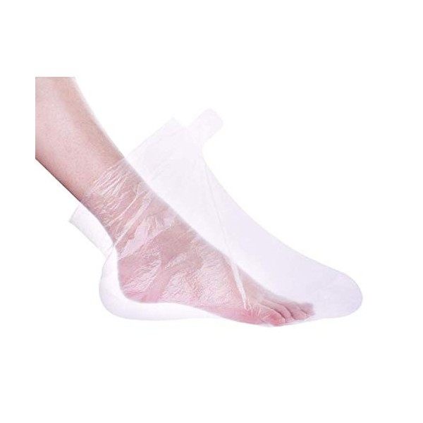 EXCEART 200 Pcs En Plastique Transparent Chaussons Jetables Paraffine Doublures De Bain Pour Pied Pédicure Spa Chaud Cire Tra