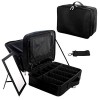 Joligrace Trousse de maquillage professionnelle extra large en tissu Oxford avec sangle arrière amovible - Boîte de rangement