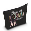 LEVLO Trousse de maquillage thématique coréen - Cadeau pour les amateurs de K-Drama - Avec fermeture éclair - Pour femmes et 