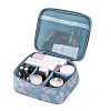 LKMY - Trousse de maquillage portable avec impression florale, imperméable, multi-poches, pour femmes et filles, idéale pour 