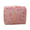 LKMY - Trousse de maquillage portable avec impression florale, imperméable, multi-poches, pour femmes et filles, idéale pour 