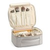 Vlando Grande trousse de maquillage portable en cuir synthétique avec compartiment, boîte de maquillage professionnelle étanc