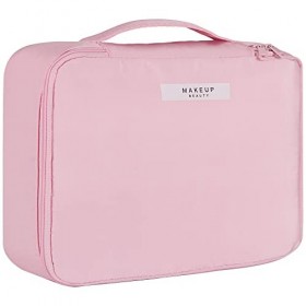 Trousse de Maquillage Portable Vanity Trousse de Toilette Grande Capacité Imperméable Sac Cosmétique de Voyage avec Brosse Co