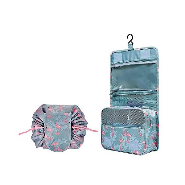 Kit de 2 x Trousse de Toilette Femme Trousse Maquillage de Voyage à Suspendre Sac Cosmétique Grande Capacité Trousse Paresseu