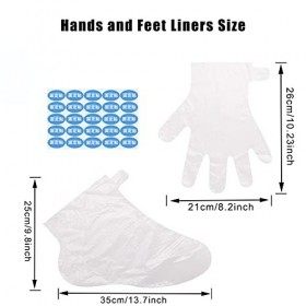 Lot de 200 doublures de bain en cire de paraffine pour les mains et les pieds. Grands sacs jetables en plastique et doublures