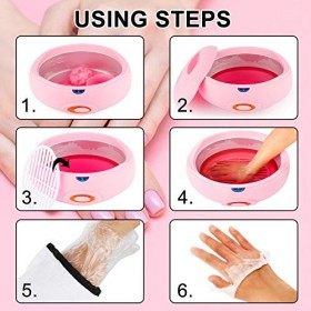 AYITOO Bain De Paraffine De Bain De Cire Pour Les Mains Et Les Pieds Apporte À La Peau Avec L’Humidité Rosa Avec Accessoires,