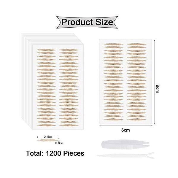 iTauyees 1200 Pièces Autocollant Double Paupiere, Invisible Double Paupière Ruban, bandes adhésives pour paupière tombante, a