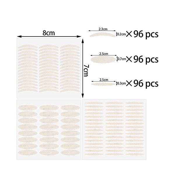 288 Pièces patch paupières tombantes,bandes à enfiler,remonte paupières,Rayures pour les yeux invisibles,autocollants à doubl