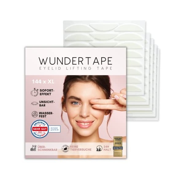 WUNDERTAPE Bande de paupière glissante pour lifting des paupières sans chirurgie imperméable, invisible, tenue 24 h, eyelid 