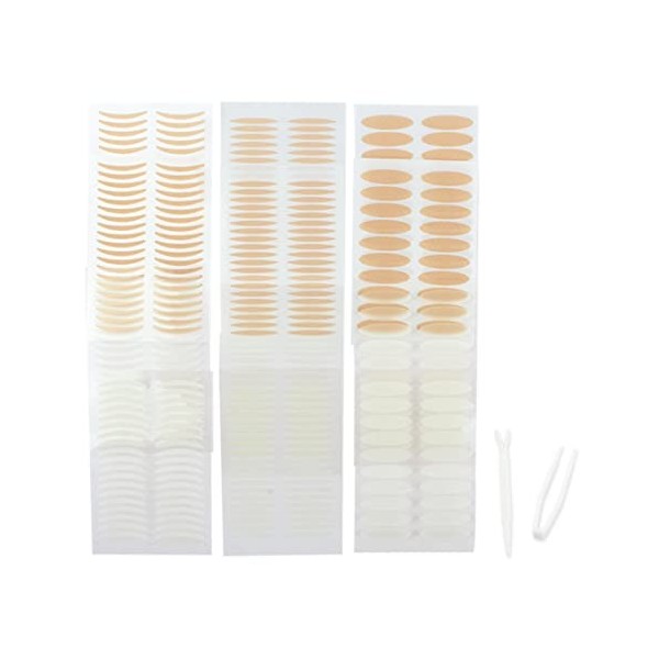 480 Pièces Autocollant Double Paupiere avec 2 Pièces Tiges de Fourche et pincettes Ruban Autocollant Instant Lifting Sans Chi