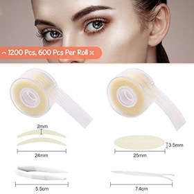 Bandes Paupières 1200 Pcs, Bandes de Levage à Double Paupière Invisibles, Autocollants Instantanés pour Paupières, Bandes Aut