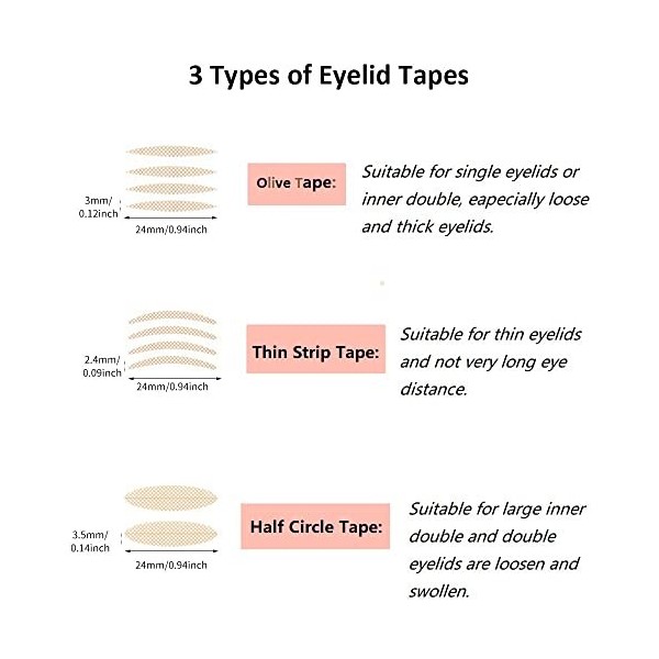 Kit de ruban adhésif pour paupières, 576 bandes de paupières invisibles naturelles, autocollant double paupière à levage inst
