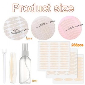 Kireida® Lot de 6 feuilles de 288 autocollants pour un resserrement immédiat des paupières et des rides profondes des yeux - 