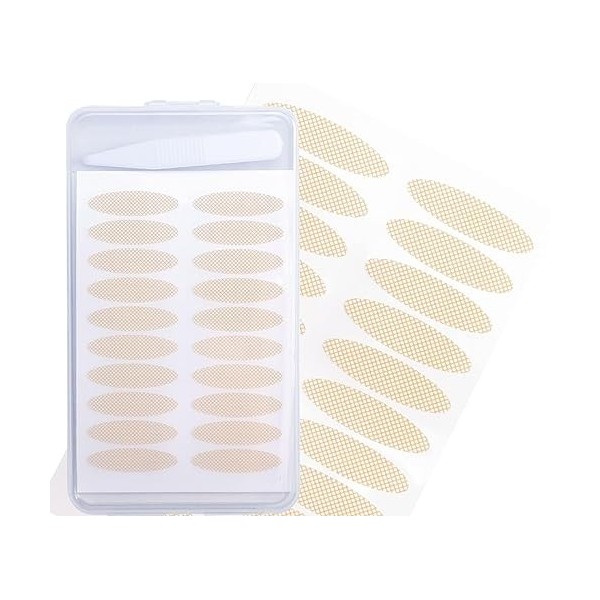 Orrdiffi Lot de 260 paires de bandes de paupière invisibles - Avec 1 pince à épiler - Étanche - 24 h - Couleur chair