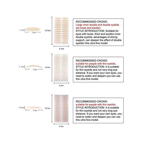 1200 Pièces Bandes Paupières, Eyelid Tape, Autocollant Double Paupiere, Invisible Double Paupière Ruban, Rehausseur de Paupie