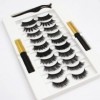 LFWZRY 10 Paires Faux Cils Imperméables Faux Cils 3D Vaporeux Cils avec Cils Magnétiques Et Eyeliner Cils Magnétiques Naturel