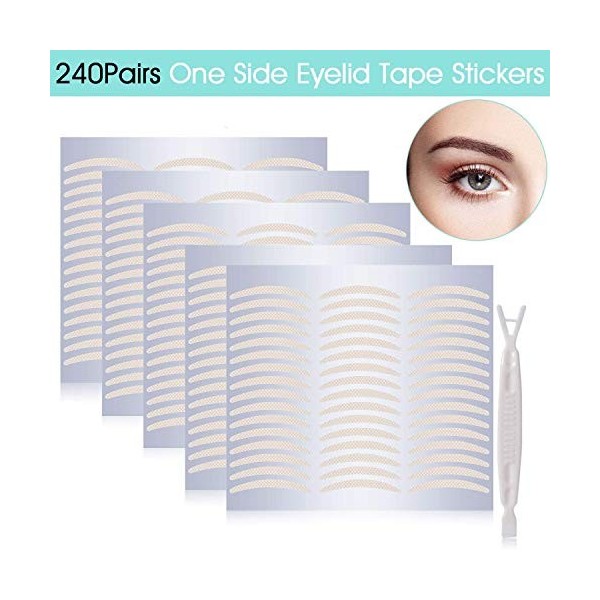 Lot de 240 bandes adhésives en fibre naturelle invisible pour paupière sans chirurgie