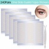 Lot de 240 bandes adhésives en fibre naturelle invisible pour paupière sans chirurgie