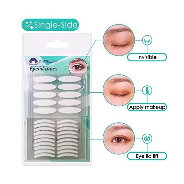 Lot de 400 bandes adhésives naturelles invisibles sur un côté pour paupières Usage médical Levage instantané des yeux sans ch