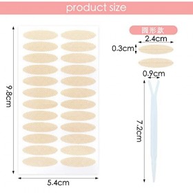 Lot de 96 rubans adhésifs pour paupière en fibre invisible double face ultra invisible pour une forme inégale avec tiges de 