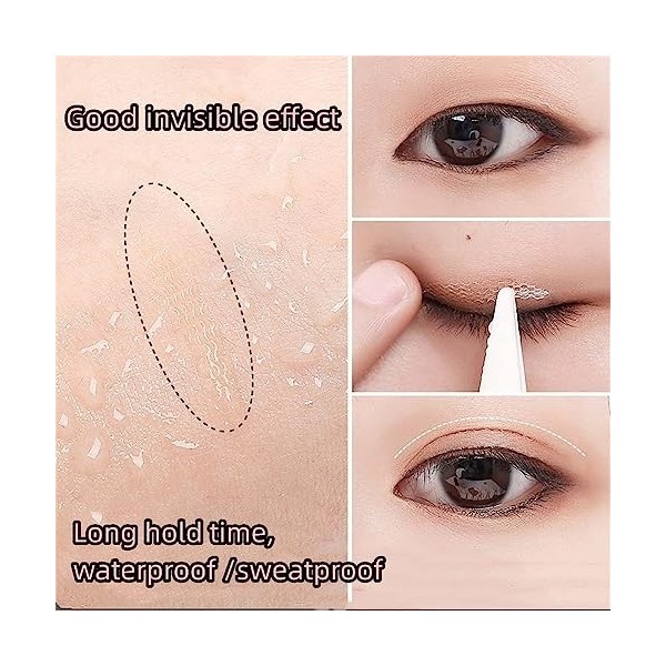 Bande de paupière glissante pour lifting sans chirurgie - Étanche - Tenue 24h - Double eyelid lifting tape