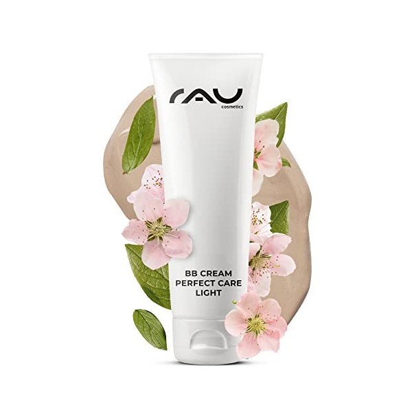 RAU BB Cream Perfect Care light 75 ml - Crème hydratante visage et maquillage tous en un produit - Avec cire d´abeille, huile