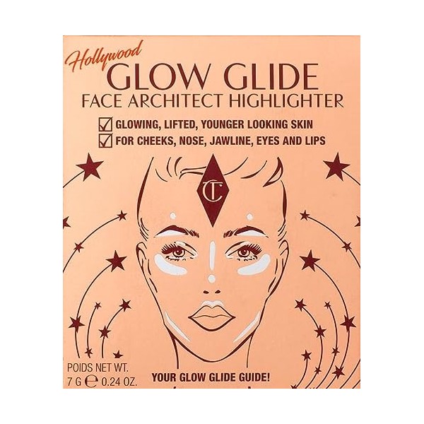 Charlotte Tilbury Hollywood Glow Glide Face Architect Highlighter | 7g | Moonlit Glow Illuminateur / Highlighter