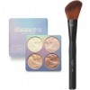 Technic Define & Highlight Duo Face Contour Bronzer & Surligneur en Ombre Caramel + LyDia Noir Pinceau biseauté contour/blush