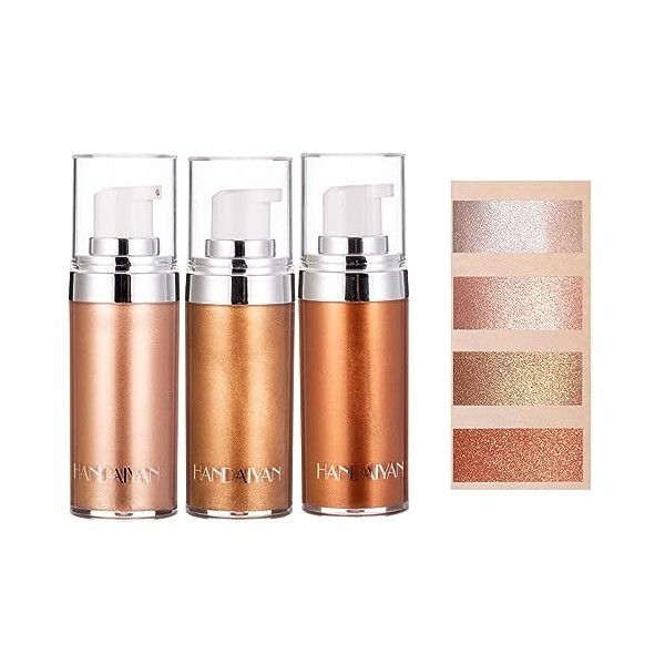 Illuminateur De Teint, Highlighter Maquillage, Lumineux pour le corps, maquillage scintillant, Lotion De Maquillage Imperméab