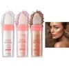 Highlighter Maquillage Poudre, Highlighter Powder Stick, Shimmer Visage et Corps Surligneur Poudre Stick, Haute Brillance Pou