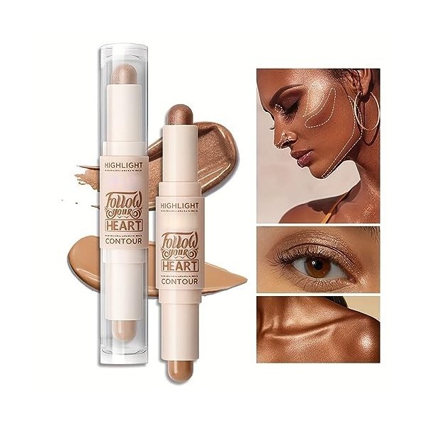 Contouring Maquillage,Stick Contouring,Contour Stick,Illuminateur Contouring,Highlighter Stick,Stylo Illuminateur Maquillage,