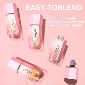 Lot de 3 pinceaux de maquillage pour contour liquide - Crème légère - Imperméable et longue durée - Effet bronzant liquide 