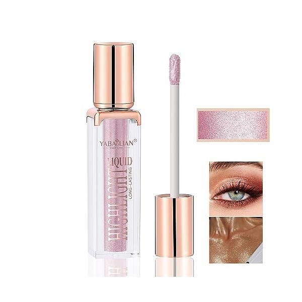 MTUVKGT Highlighter Liquide Pailleté, Maquillage Glitter Highlighter Crème Lisse, Illuminateur Bronzer Scintillant Pour Le Co