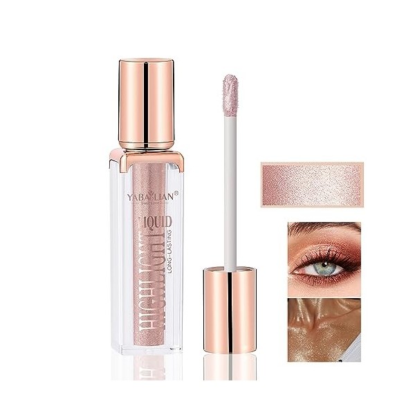 MTUVKGT Highlighter Liquide Pailleté, Maquillage Glitter Highlighter Crème Lisse, Illuminateur Bronzer Scintillant Pour Le Co