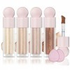 Highlighter Liquide 4PCS Maquillage Polyvalent à Texture Légère Longue Durée et Imperméable à Leau Rare Beauty crée un look 