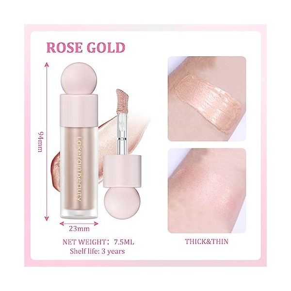 Highlighter Liquide 2PCS Maquillage Polyvalent à Texture Légère Longue Durée et Imperméable à Leau Rare Beauty Crée Un Look 