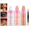 Highlighter Powder Stick, Surbrillance Poudre Visage, 3pcs Highlighter Maquillage, Highlighter Maquillage Poudre, Sparkle Pou