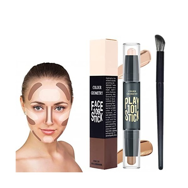 Contouring Maquillage,Stick Contouring,Illuminateur Contouring,Highlighter Stick,Stylo Illuminateur Maquillage,Bâton Contouri