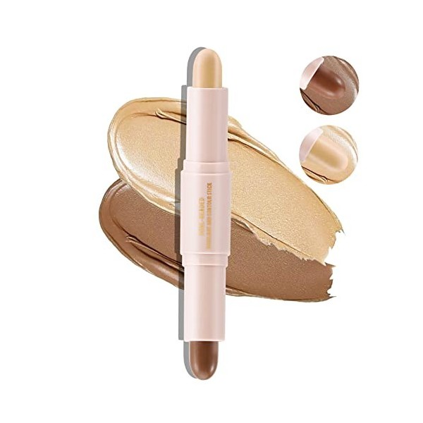 Boobeen Crayon de Maquillage Crème de Contour à double extrémité, Crayon de Maquillage Longue Durée et Imperméable pour le Vi