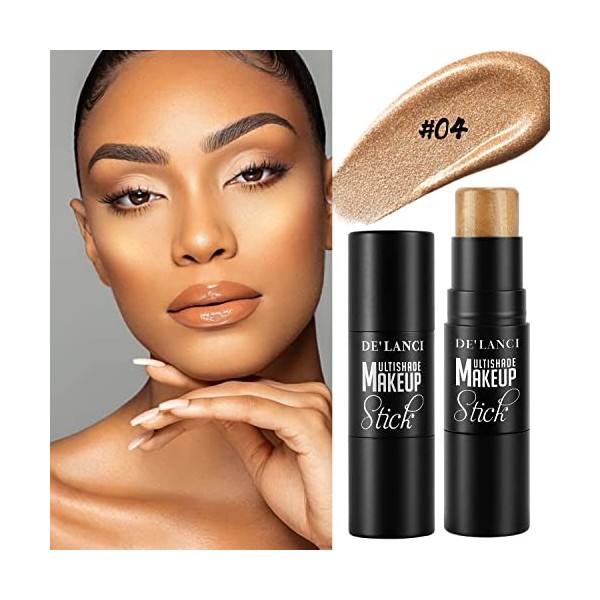 Stick de maquillage crème avec pinceau, bâton de maquillage 3 en 1 léger, imperméable, durable, idéal pour tous les tons de p