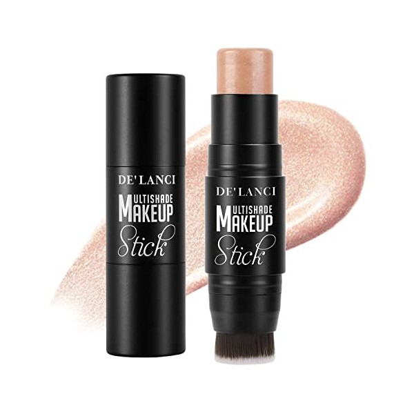 Stick de maquillage crème avec pinceau, bâton de maquillage 3 en 1 léger, imperméable, durable, idéal pour tous les tons de p