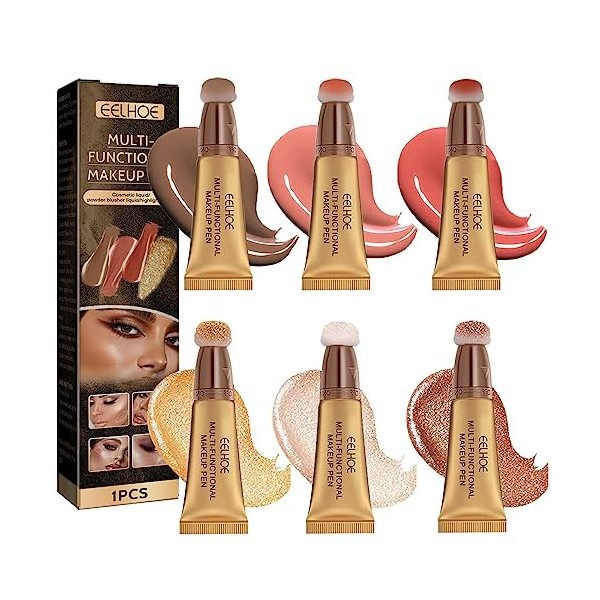 Blush Liquide Contouring 6 Pièces Contour Liquid Maquillage Stick Bronzer Highlighter Visage Et Face Baguette De Applicateur 