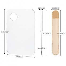 GCQQ Spatule de maquillage 2023 en acrylique pour fond de teint avec couverture en cuir - Spatule de fond de teint coréen - P